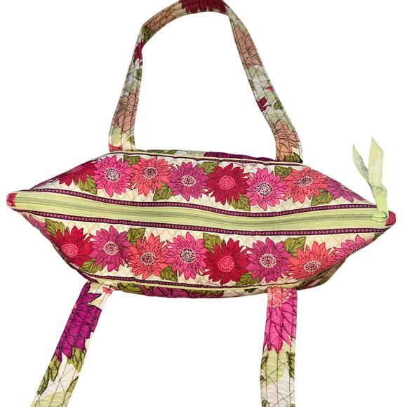 Vera Bradley "Hello Dahlia" Handbag Pink Flowers Quilted Shoulder Bag Tote Purse - Picture 7 of 11